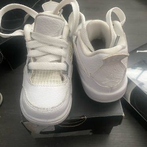 All white jordan retro 4’s baby size 4c